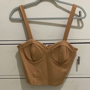 Shinestar Tan Bustier Crop Top